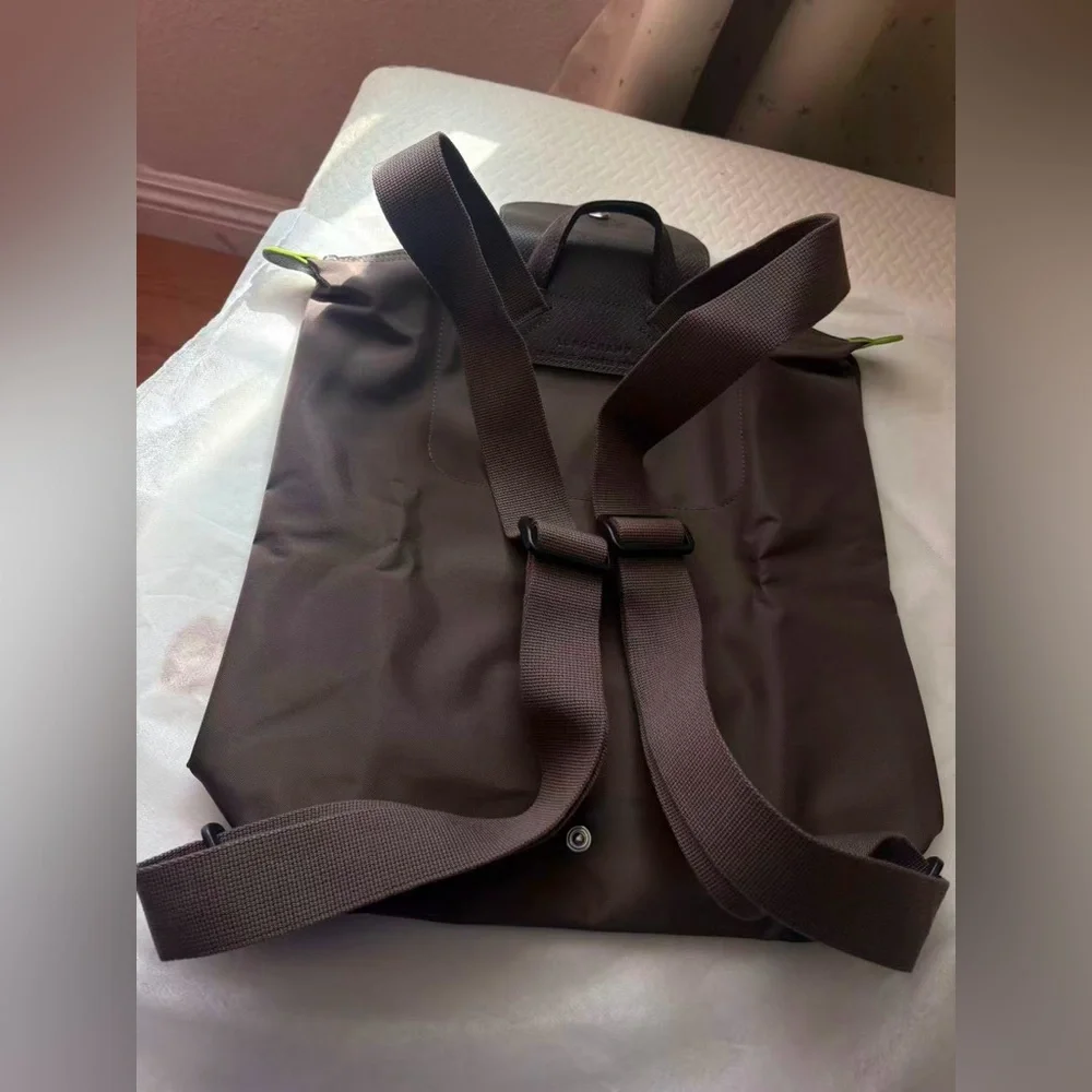 Longchamp Medium Backpack Recycled Canvas Terre Sophisticated Matte Finish
